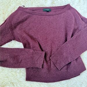 Guess Women's Maroon Crew Neck Sweater